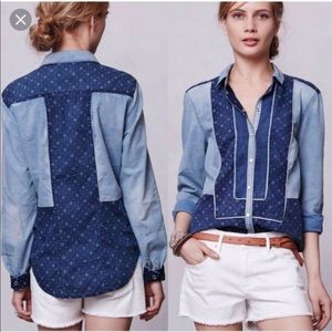 Anthropologie Holding Horses Patchwork Top Size 4